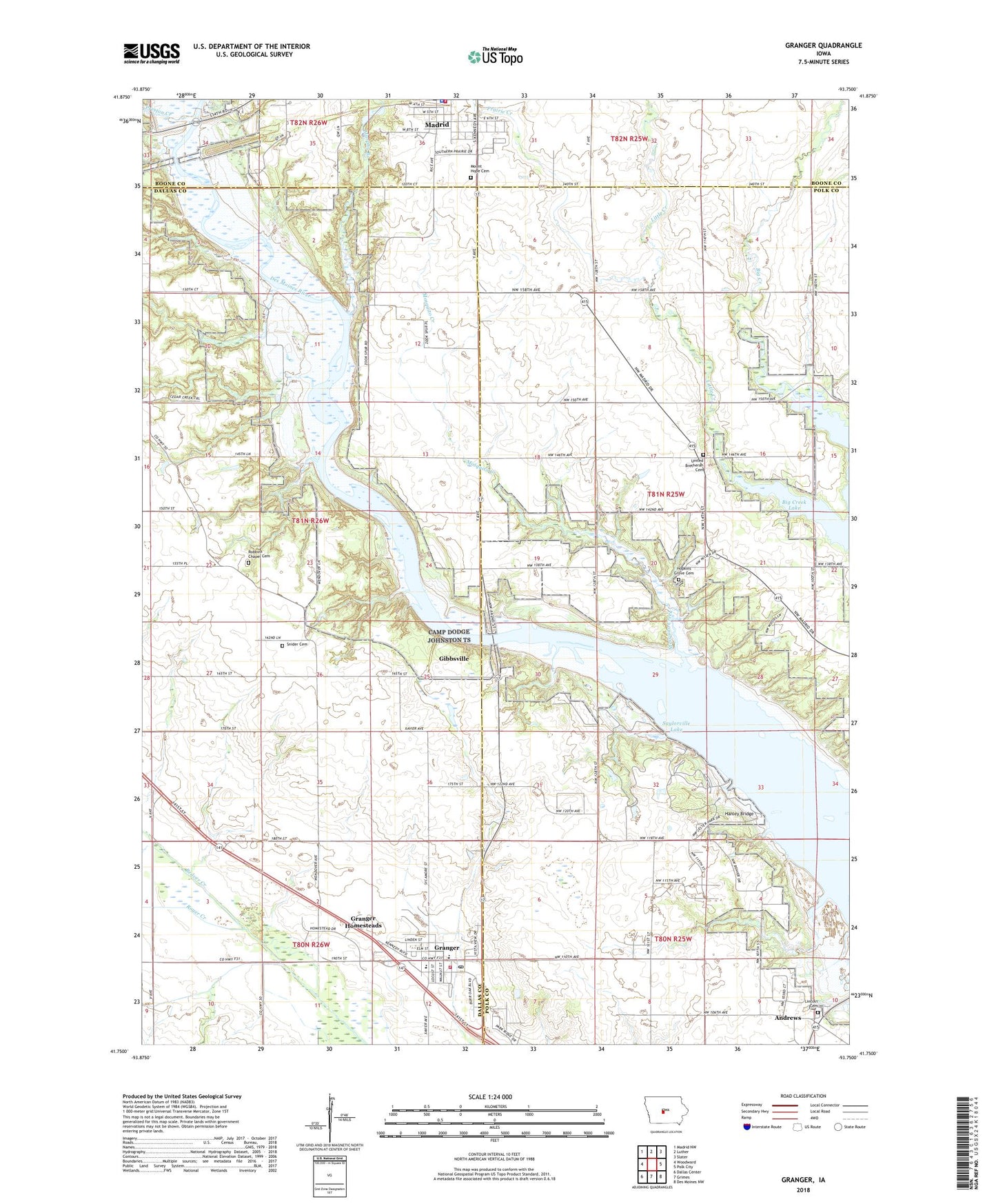 Granger Iowa US Topo Map Image