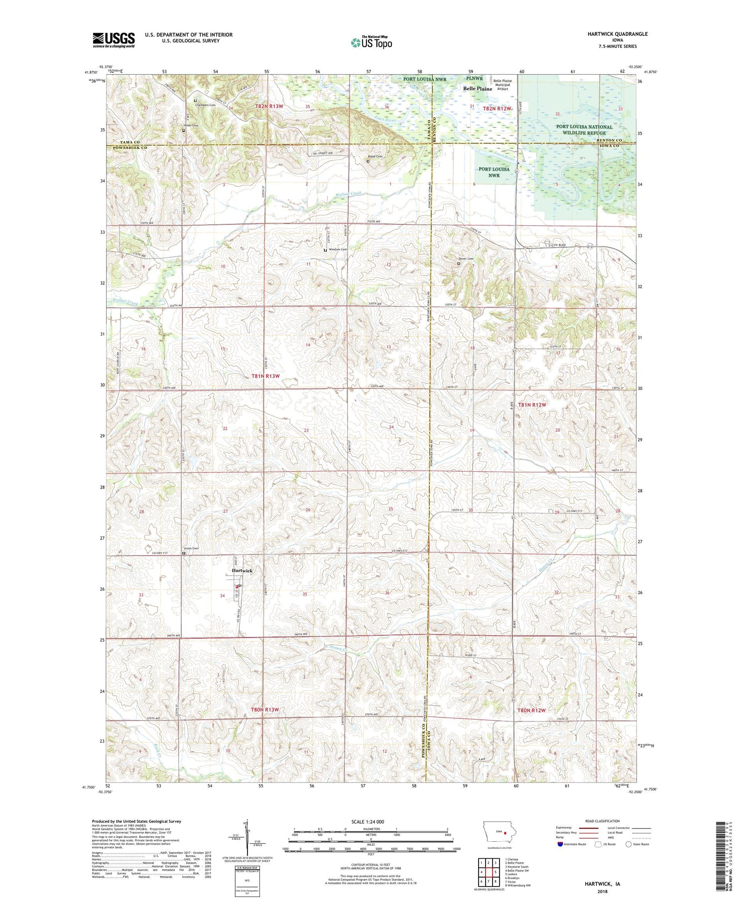 Hartwick Iowa US Topo Map Image