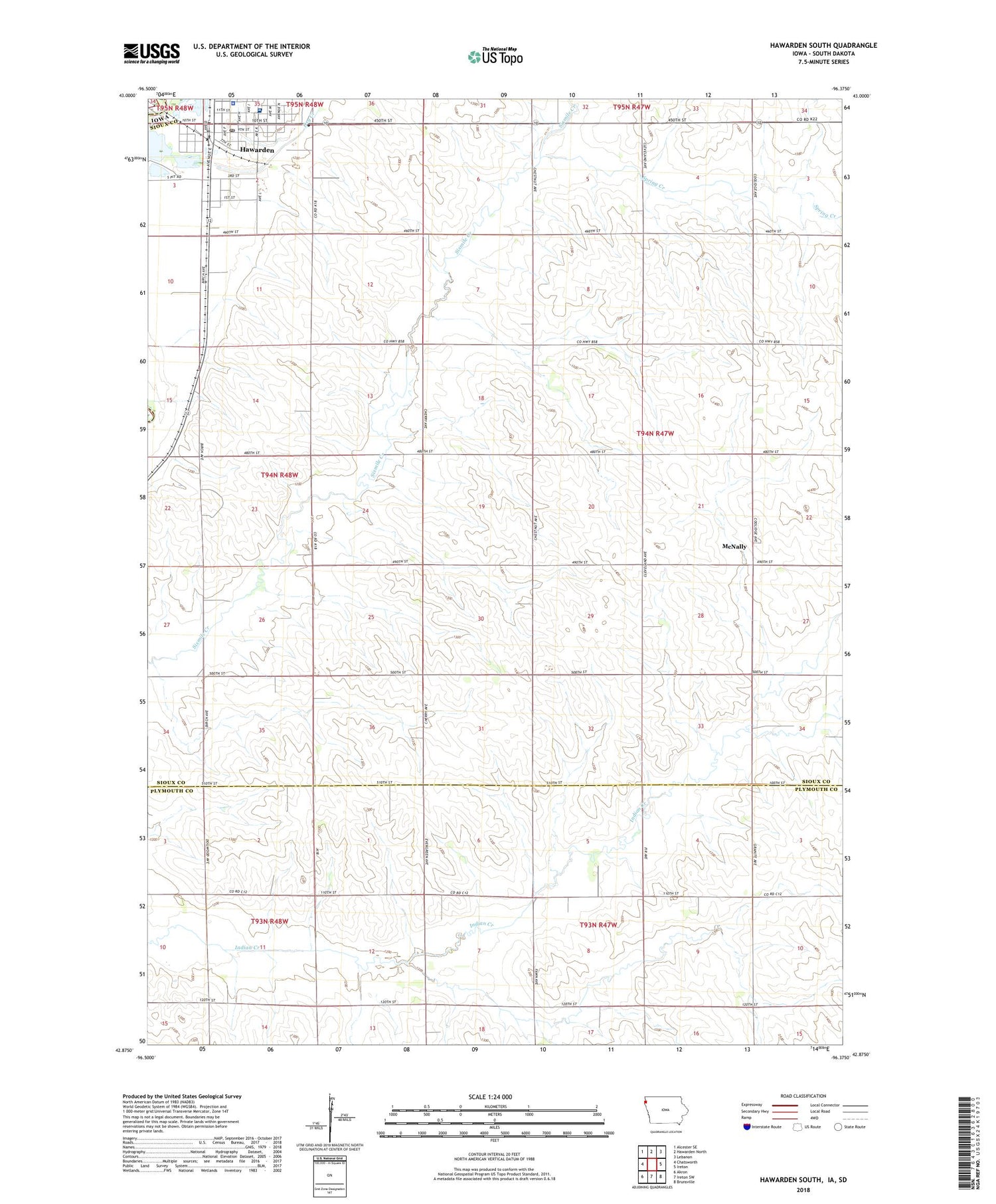 Hawarden South Iowa US Topo Map Image