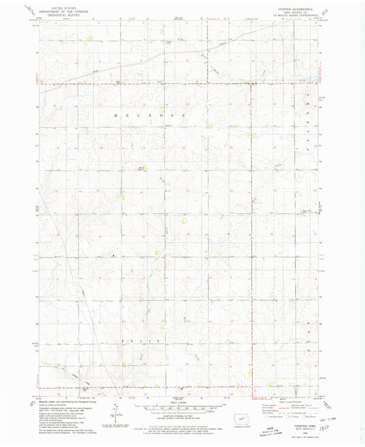 Classic USGS Ivester Iowa 7.5'x7.5' Topo Map Image