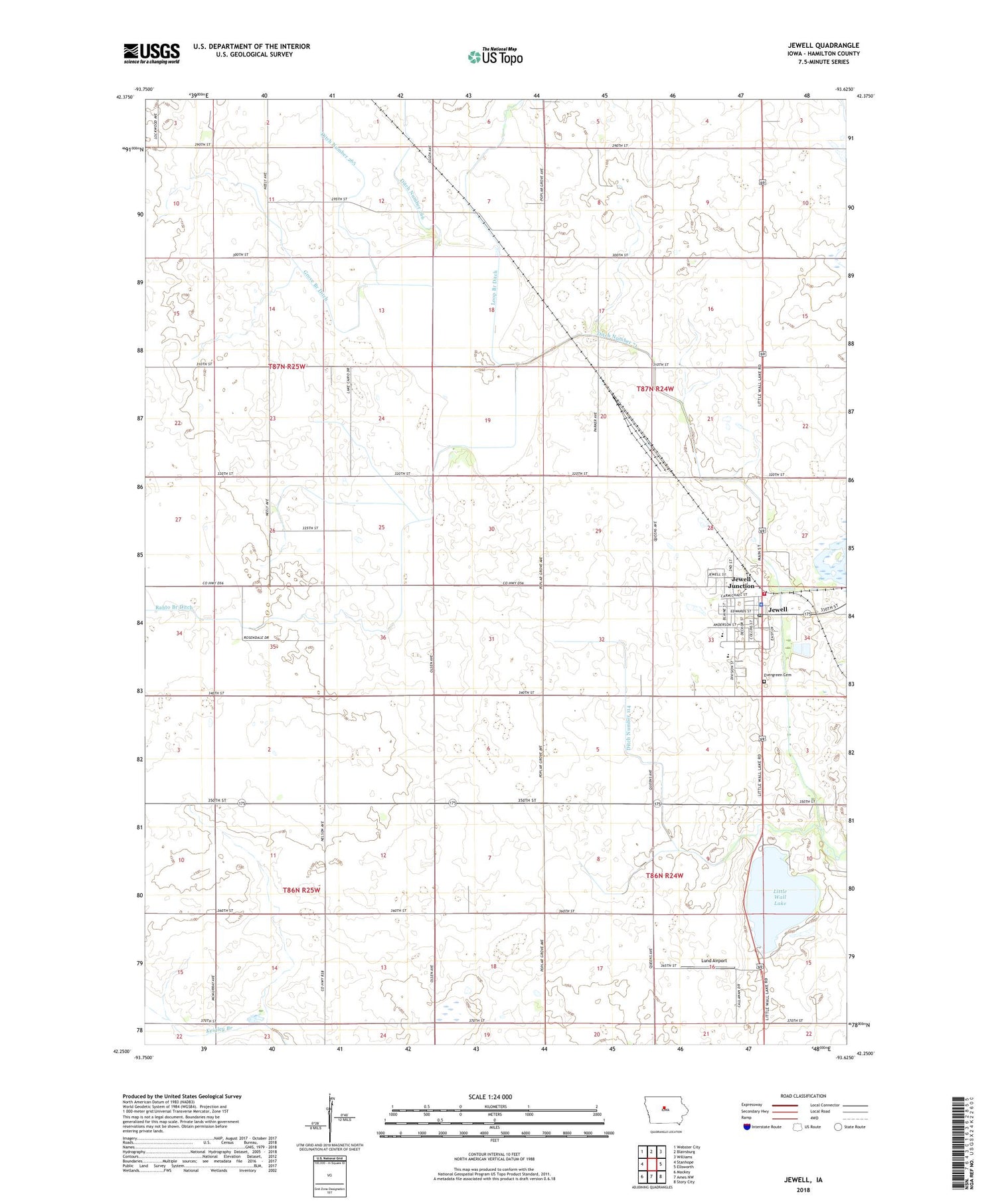 Jewell Iowa US Topo Map Image