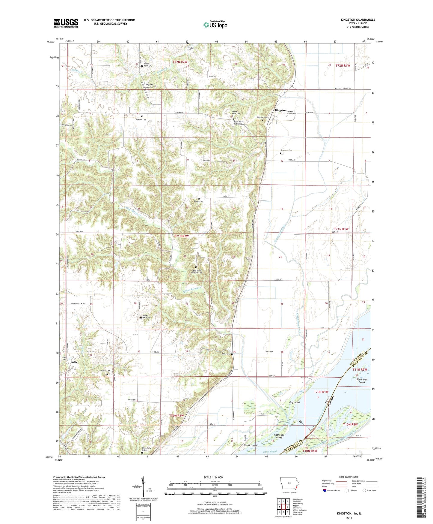 Kingston Iowa US Topo Map Image