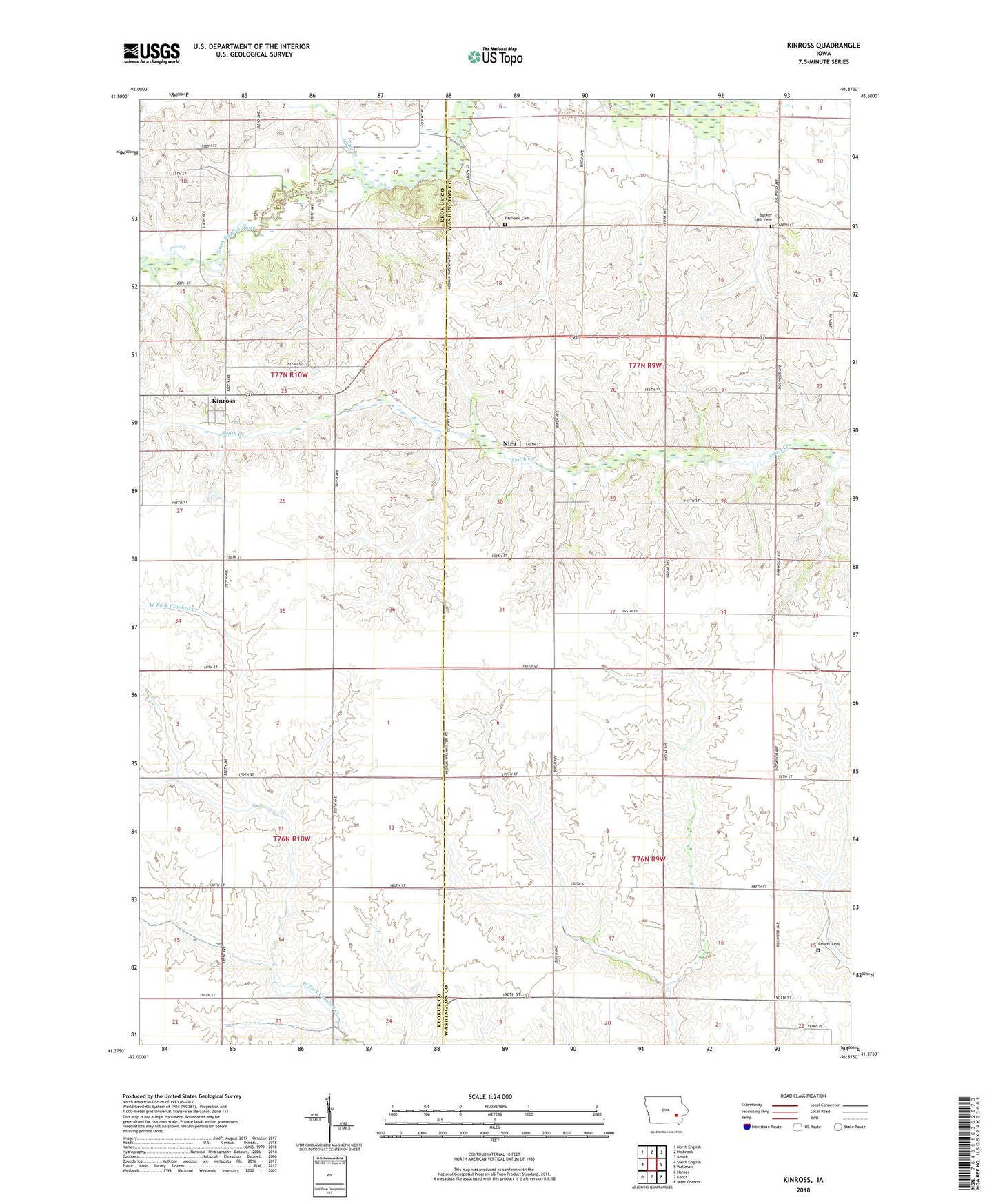 Kinross Iowa US Topo Map Image