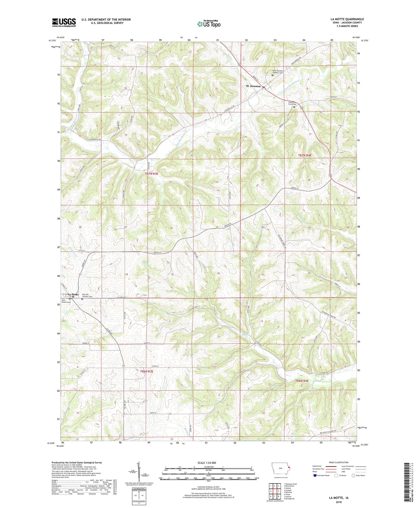 La Motte Iowa US Topo Map Image