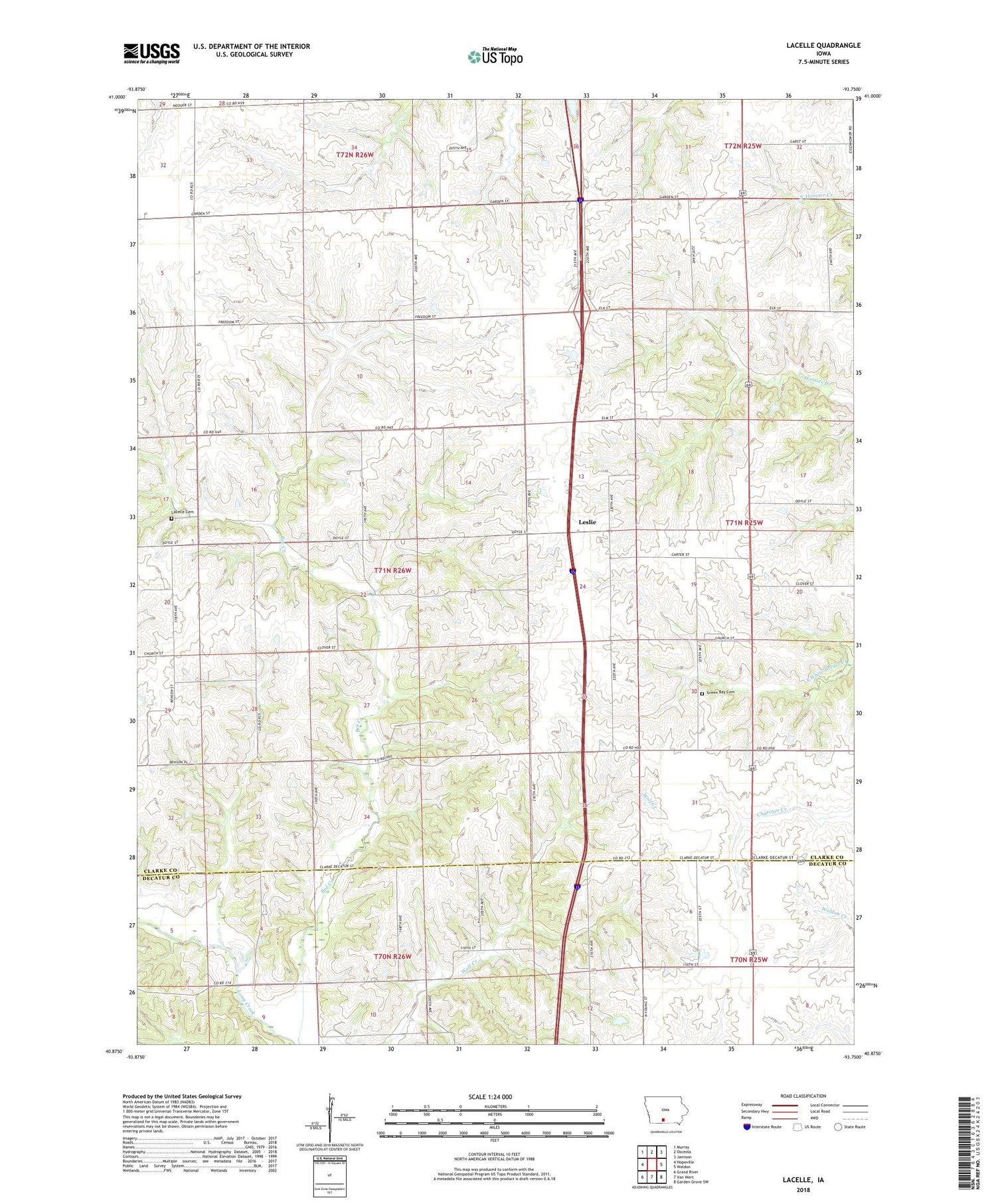 Lacelle Iowa US Topo Map Image