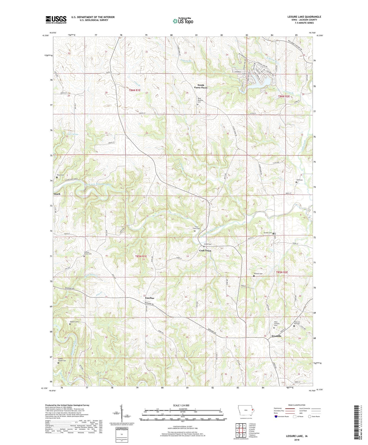 Leisure Lake Iowa US Topo Map Image
