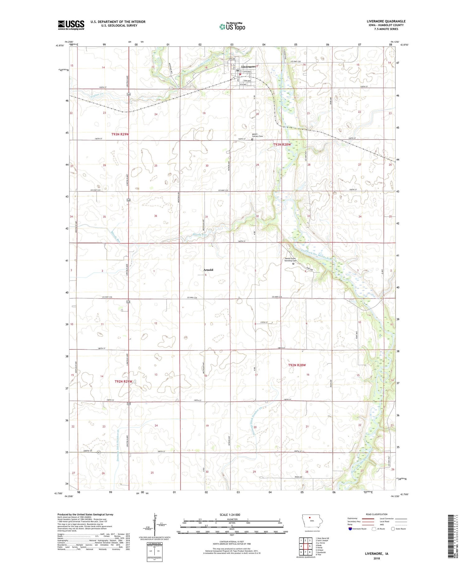 Livermore Iowa US Topo Map Image