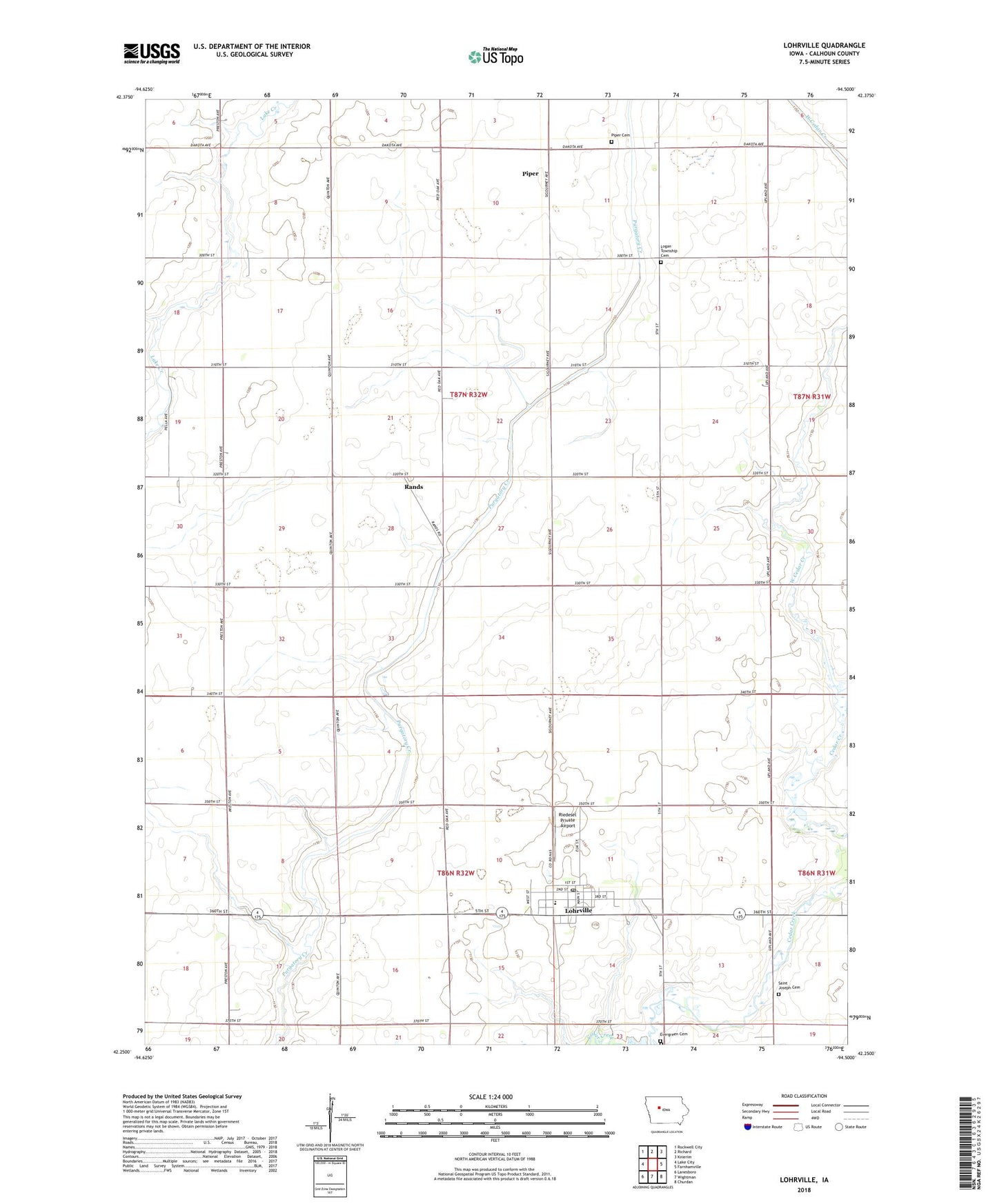 Lohrville Iowa US Topo Map Image