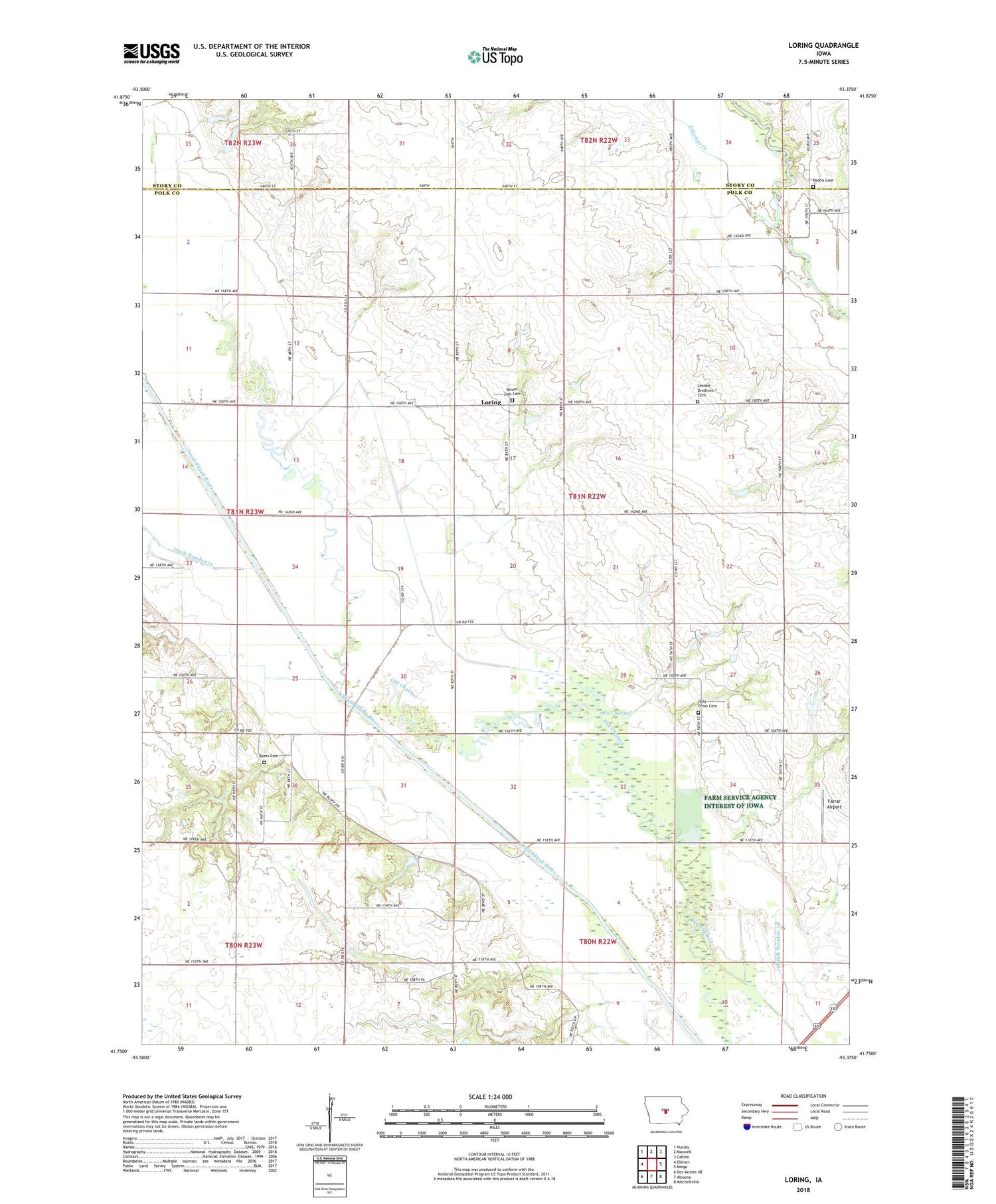 Loring Iowa US Topo Map Image
