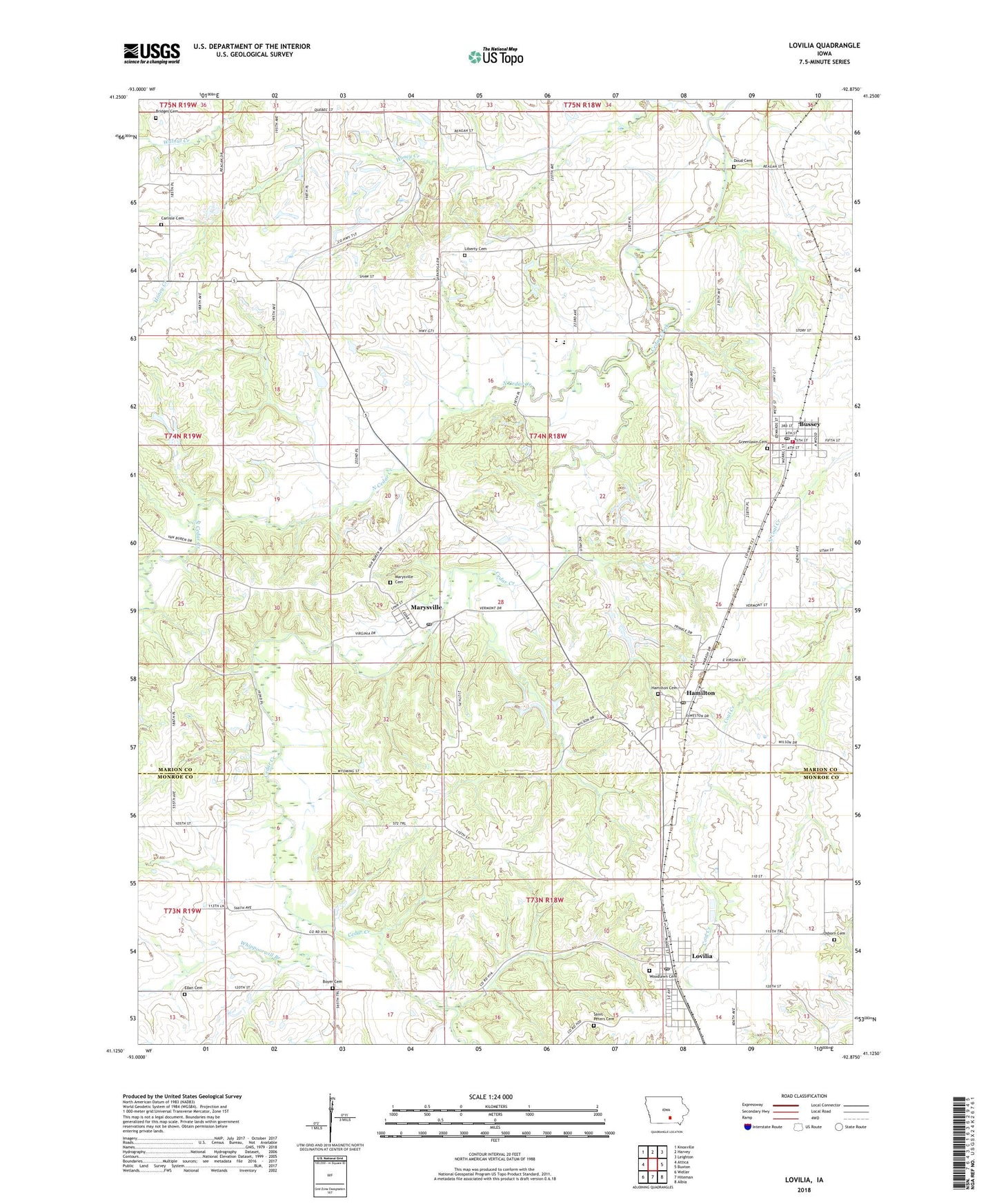 Lovilia Iowa US Topo Map Image