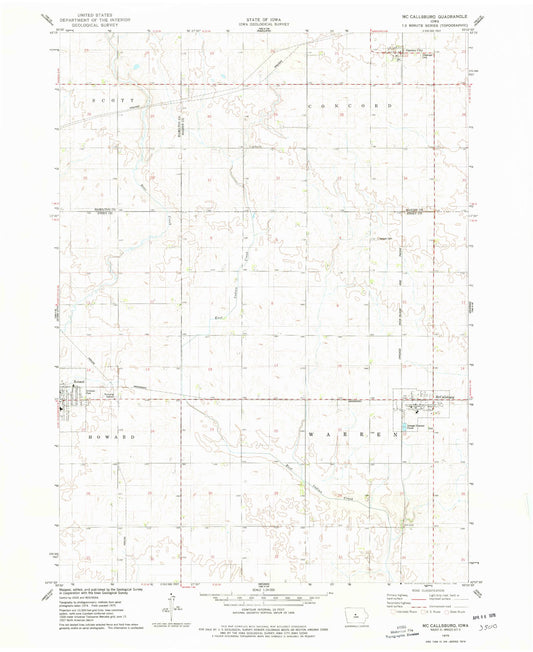 Classic USGS McCallsburg Iowa 7.5'x7.5' Topo Map Image