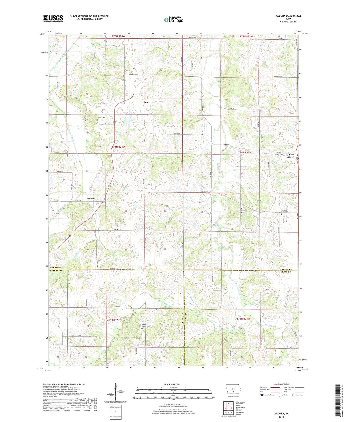 Medora Iowa US Topo Map Image