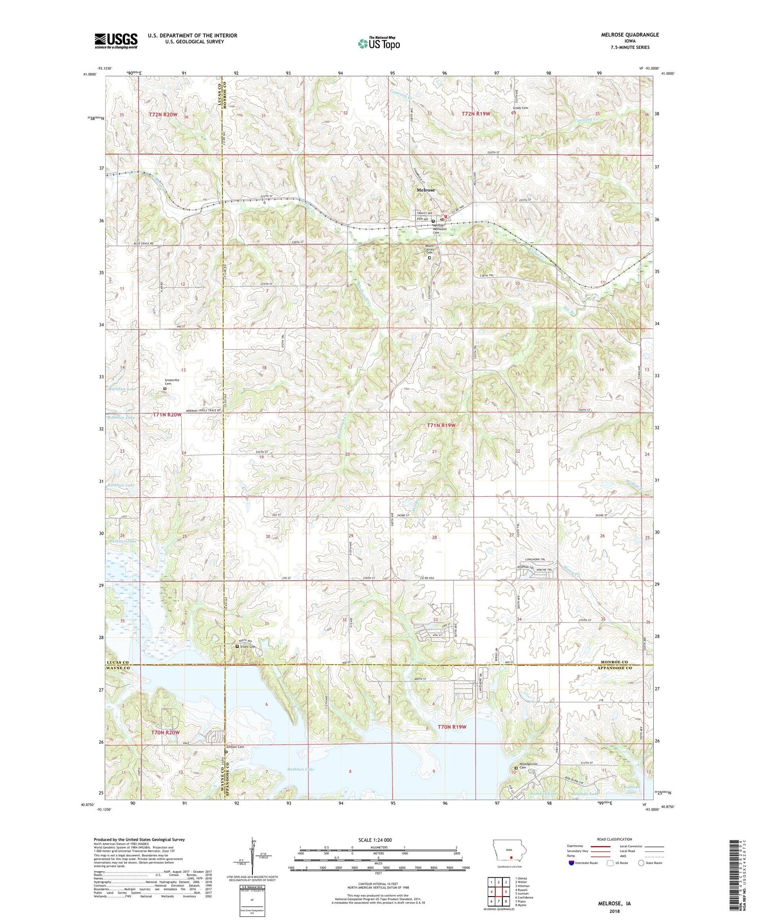 Melrose Iowa US Topo Map Image