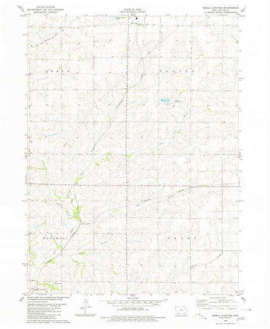 Classic USGS Merle Junction Iowa 7.5'x7.5' Topo Map Image
