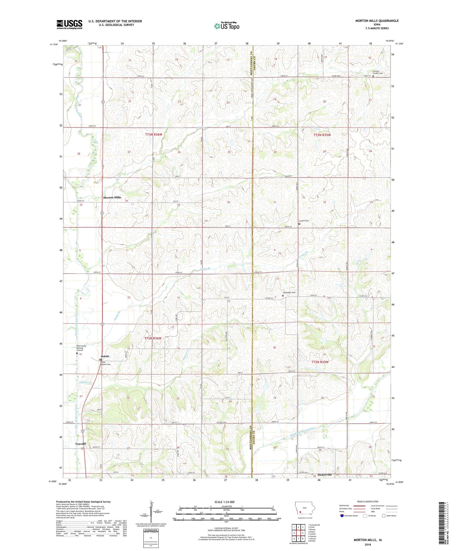 Morton Mills Iowa US Topo Map Image