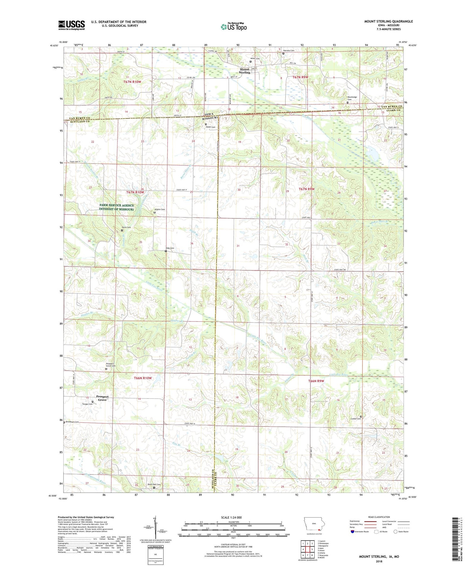 Mount Sterling Iowa US Topo Map Image