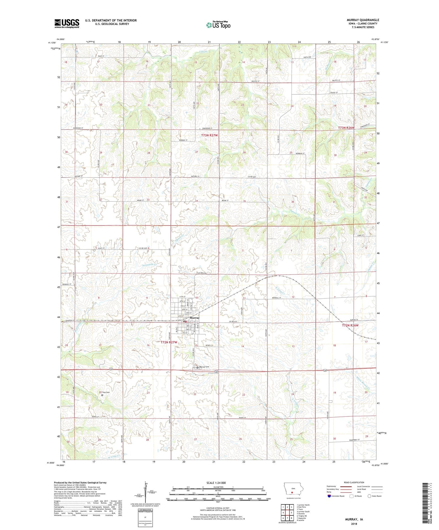 Murray Iowa US Topo Map Image