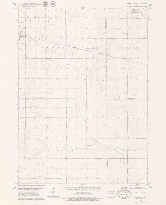 Classic USGS Newell East Iowa 7.5'x7.5' Topo Map Image