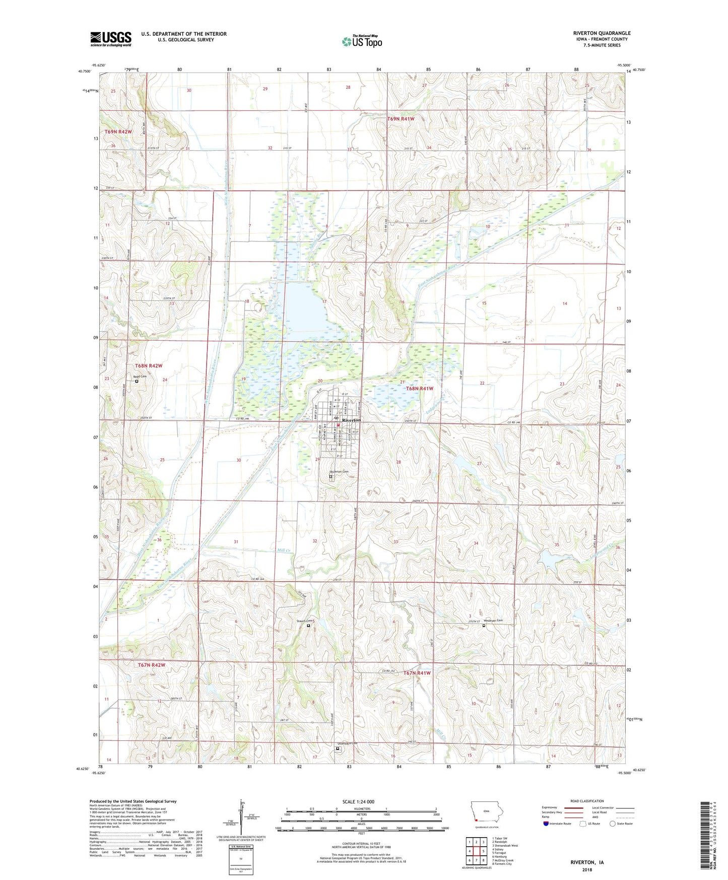 Riverton Iowa US Topo Map Image