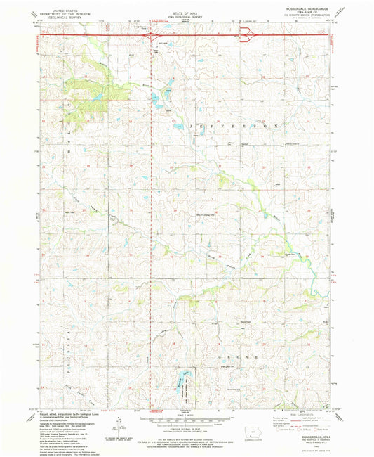 Classic USGS Rosserdale Iowa 7.5'x7.5' Topo Map Image