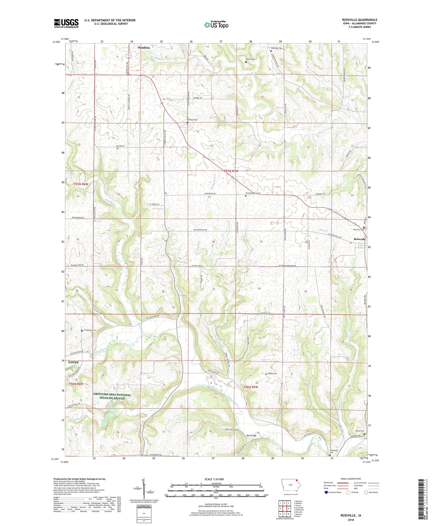 Rossville Iowa US Topo Map Image