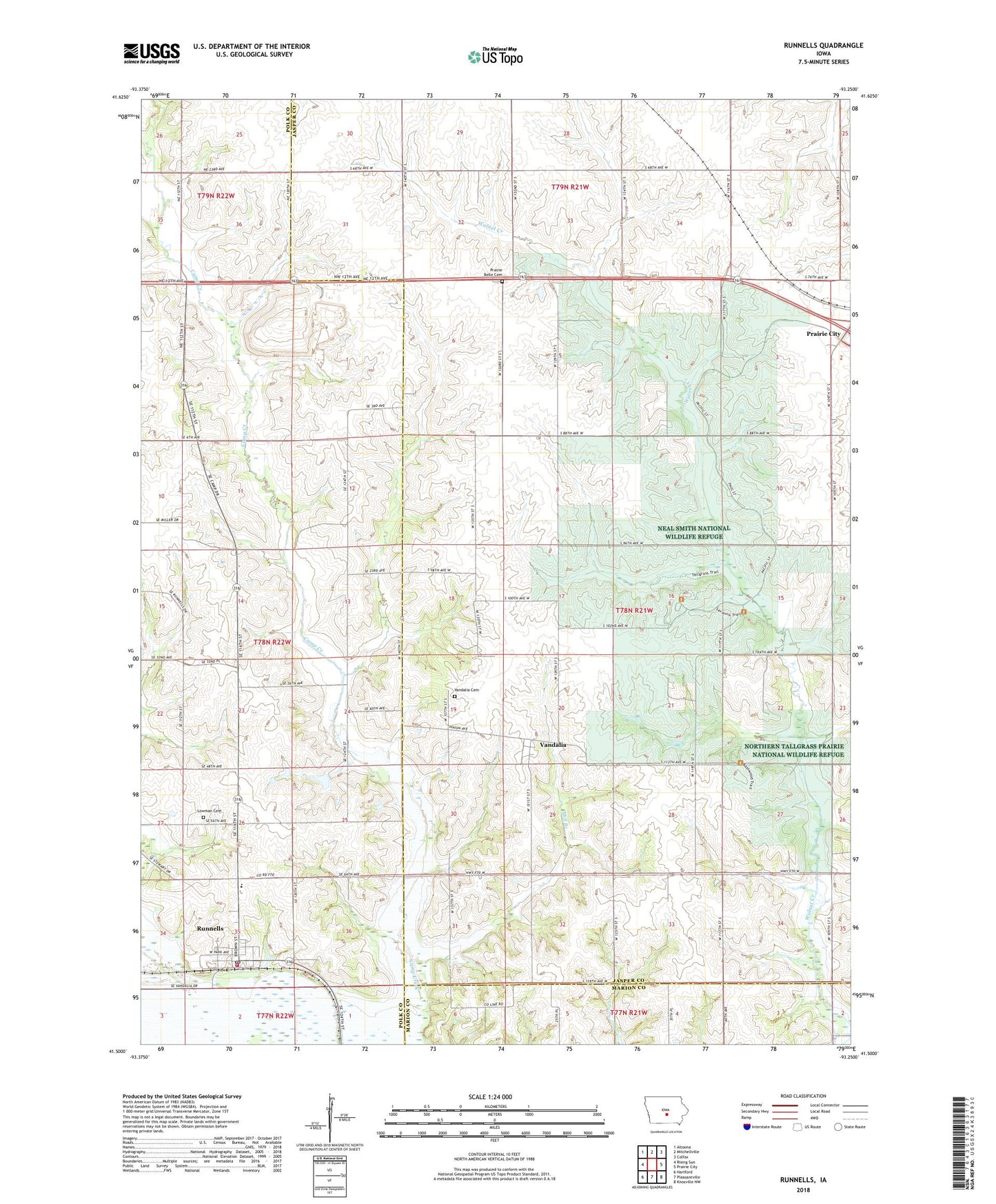Runnells Iowa US Topo Map Image