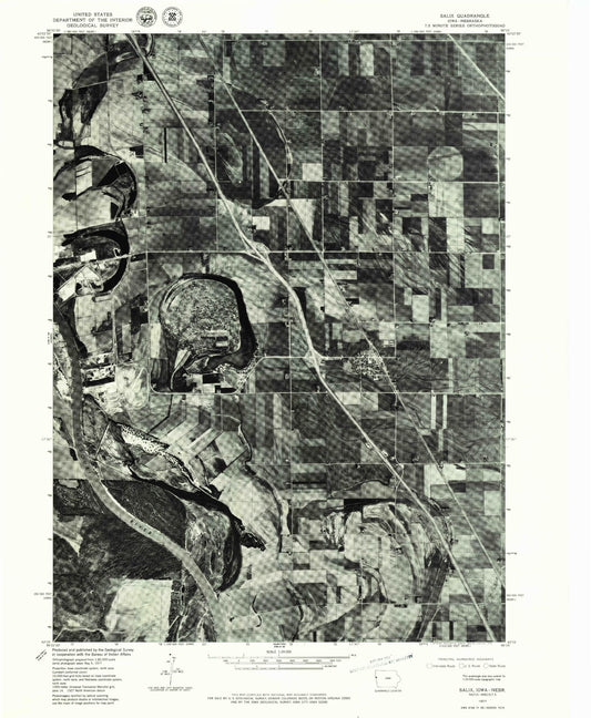 Classic USGS Salix Iowa 7.5'x7.5' Topo Map Image