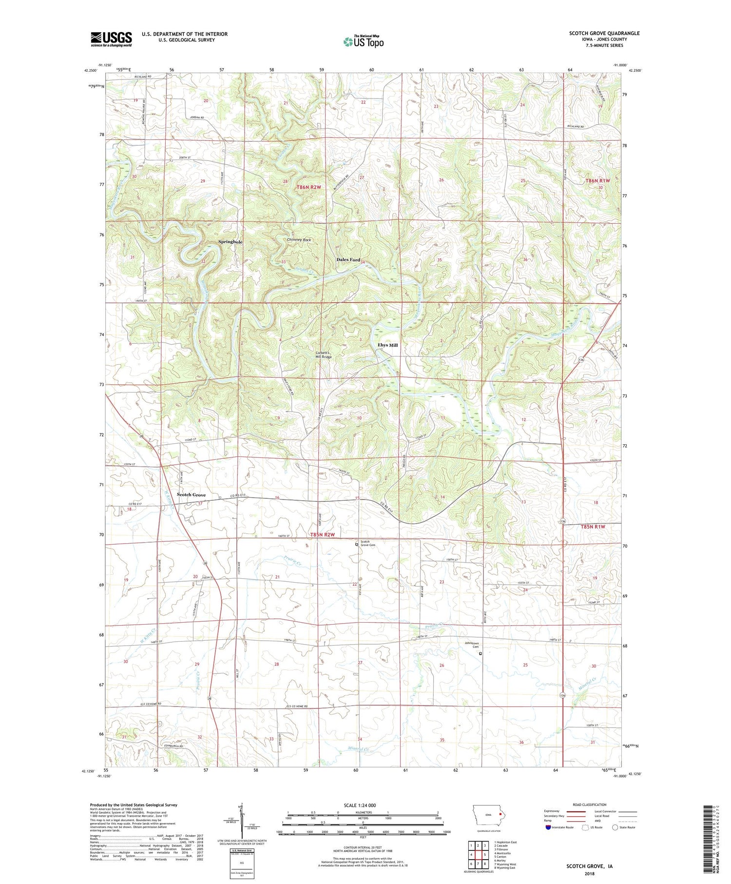 Scotch Grove Iowa US Topo Map Image