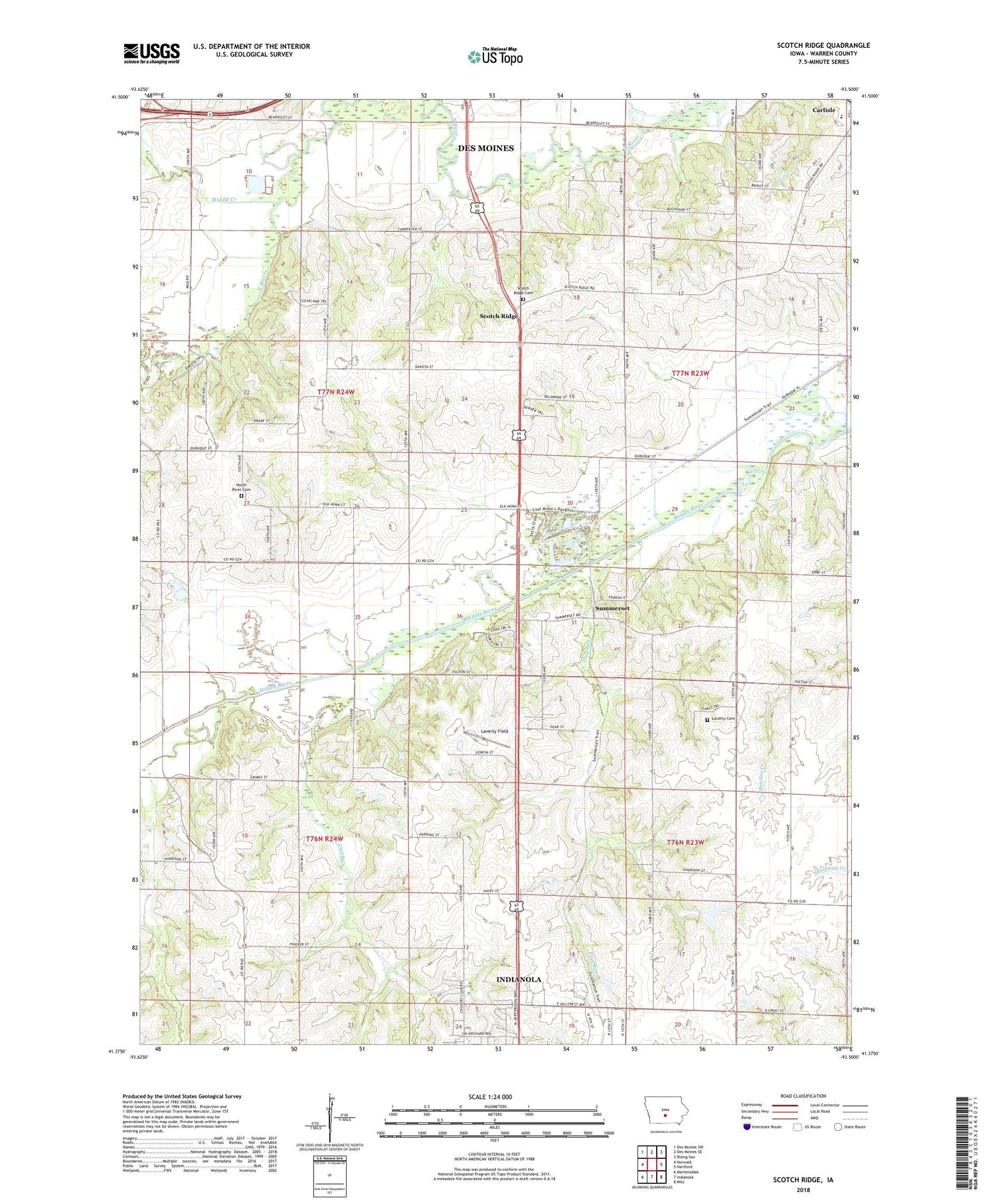 Scotch Ridge Iowa US Topo Map Image