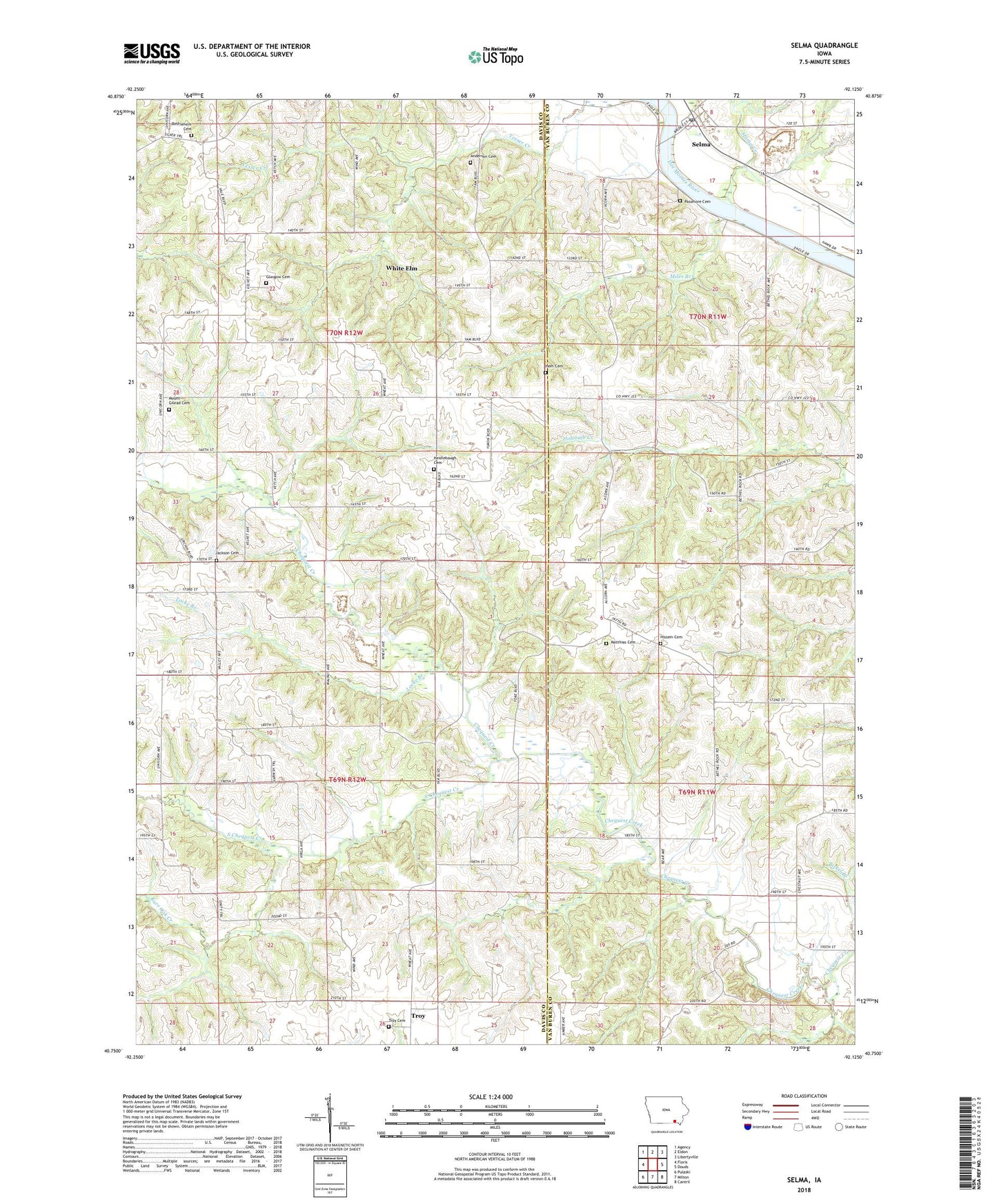 Selma Iowa US Topo Map Image