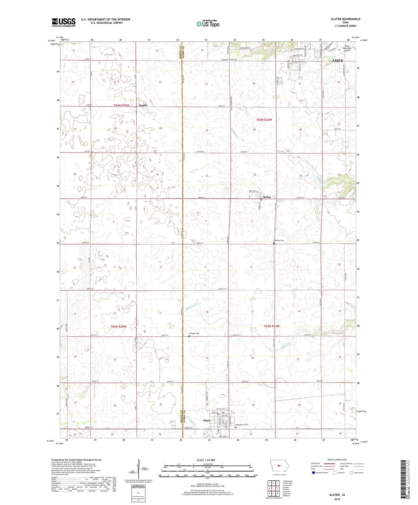 Slater Iowa US Topo Map Image