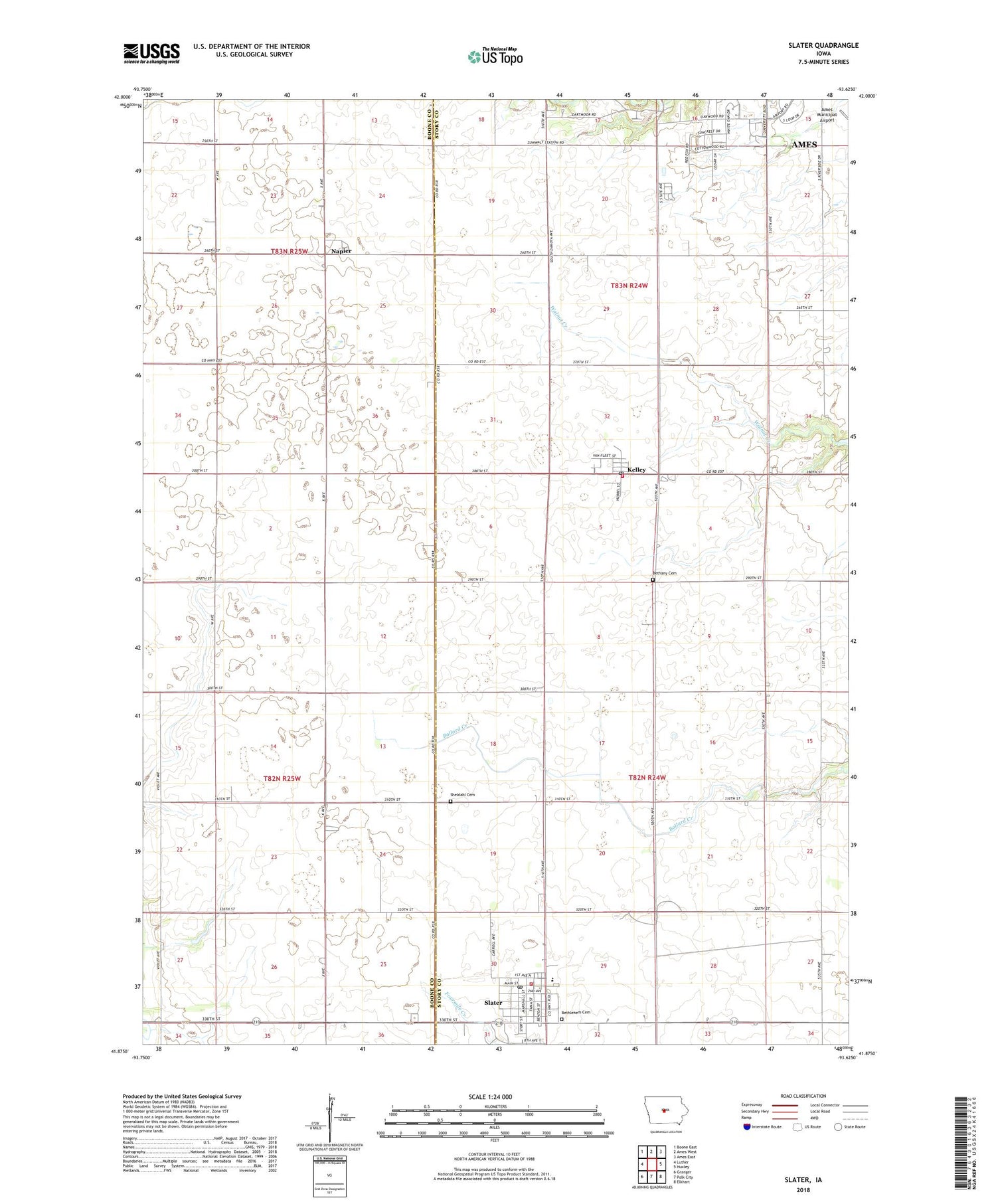 Slater Iowa US Topo Map Image