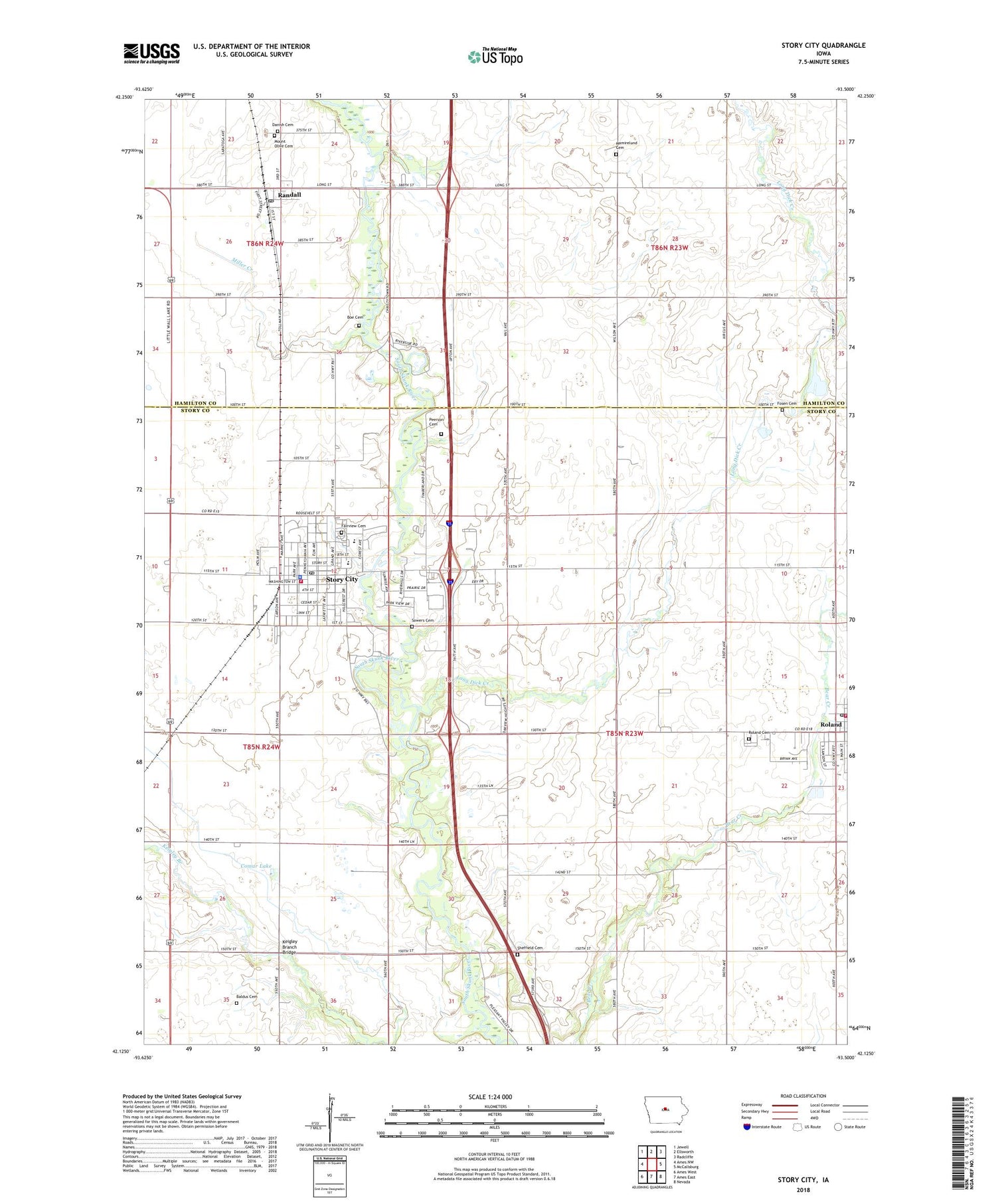 Story City Iowa US Topo Map Image
