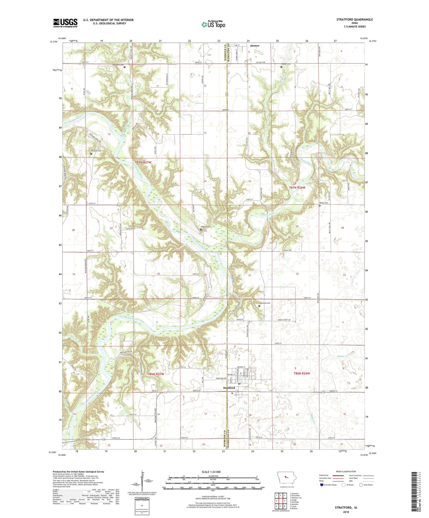 Stratford Iowa US Topo Map Image