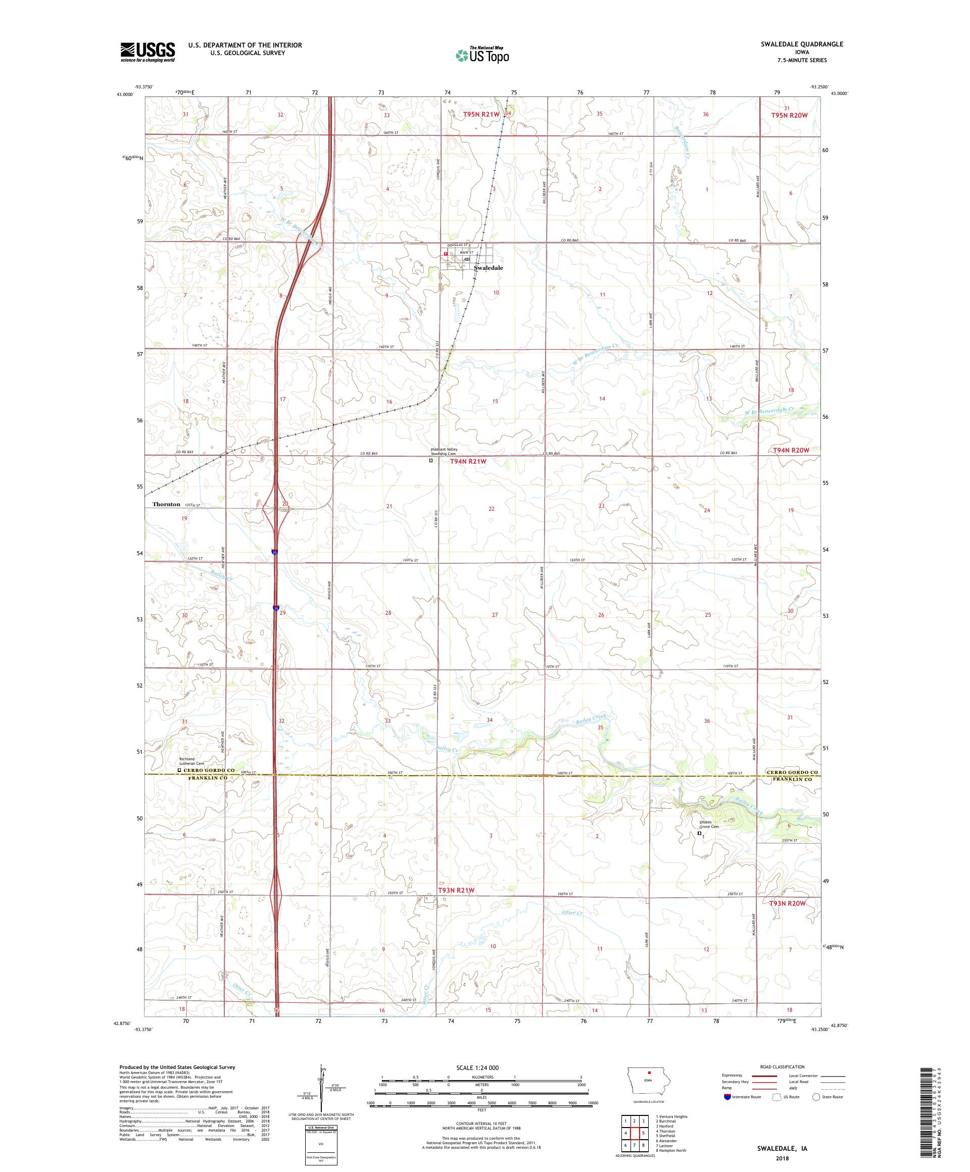 Swaledale Iowa US Topo Map – MyTopo Map Store