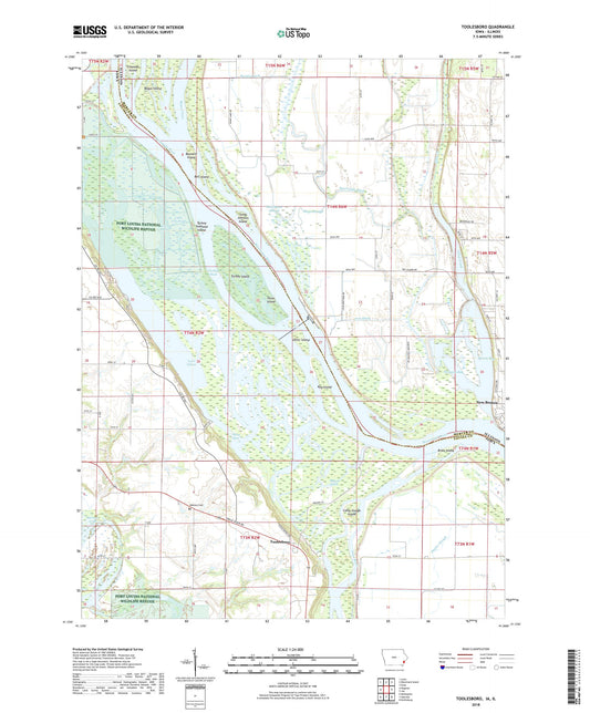 Toolesboro Iowa US Topo Map Image
