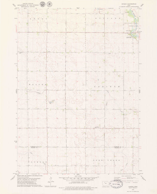 Classic USGS Unique Iowa 7.5'x7.5' Topo Map Image