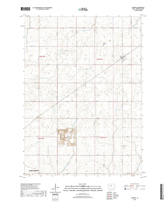 Vincent Iowa US Topo Map Image