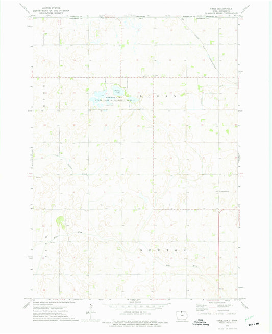 Classic USGS Vinje Iowa 7.5'x7.5' Topo Map Image
