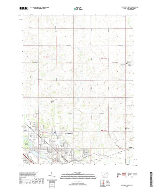 Waterloo North Iowa US Topo Map Image