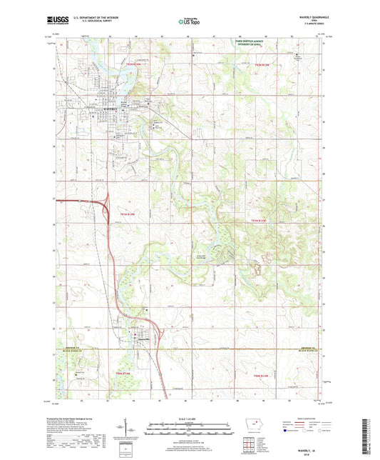 Waverly Iowa US Topo Map Image