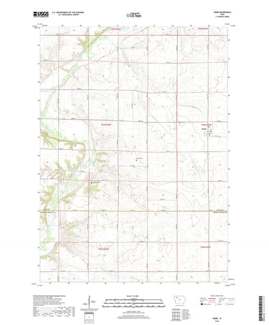 Webb Iowa US Topo Map Image