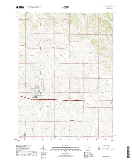West Branch Iowa US Topo Map Image