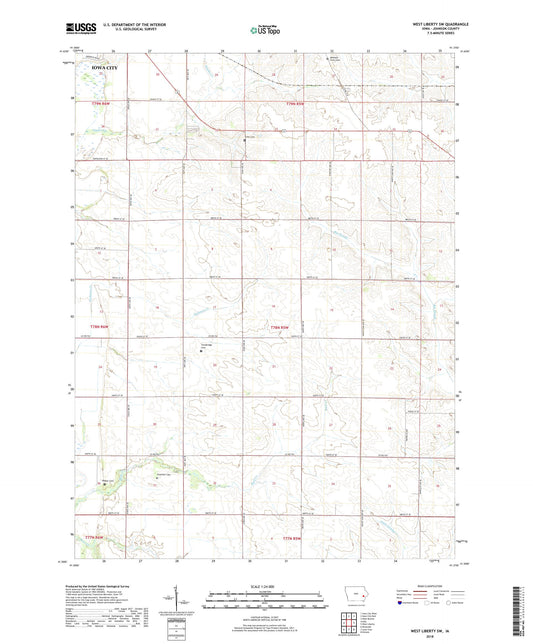 West Liberty SW Iowa US Topo Map Image