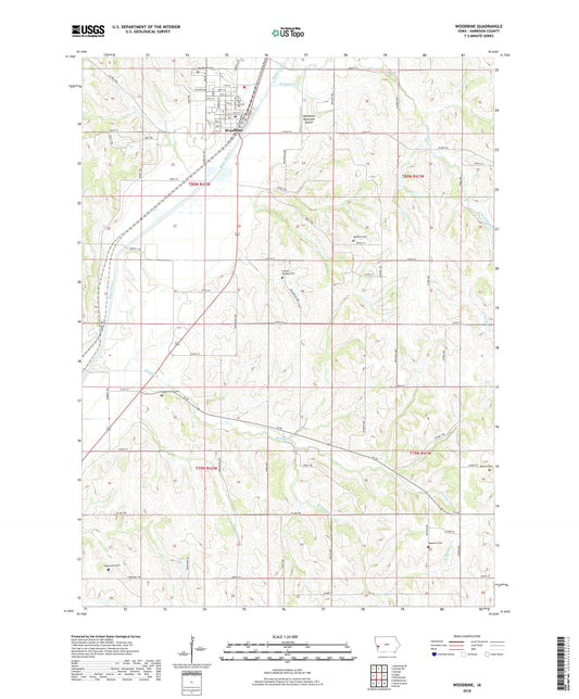 Woodbine Iowa US Topo Map Image