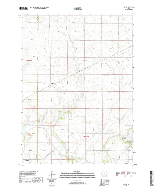 Yetter Iowa US Topo Map Image