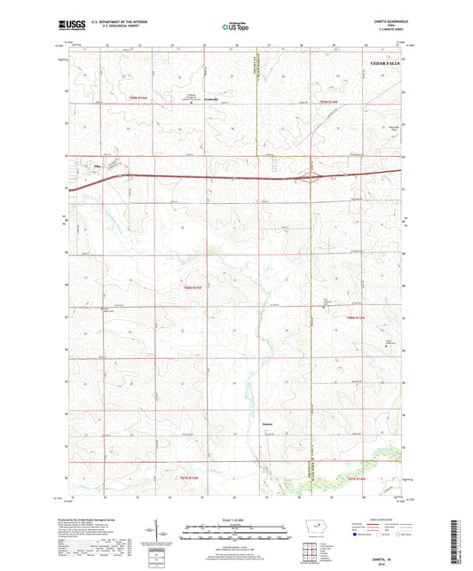 Zaneta Iowa US Topo Map Image