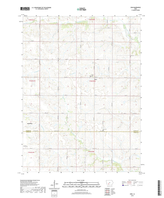 Zion Iowa US Topo Map Image