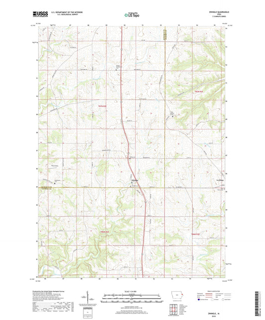 Zwingle Iowa US Topo Map Image