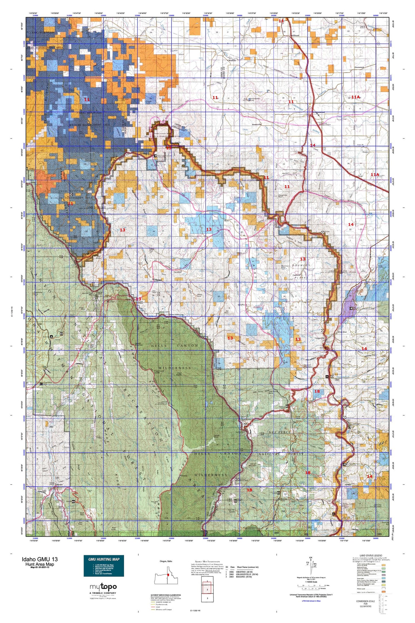 Idaho GMU 13 Map Image